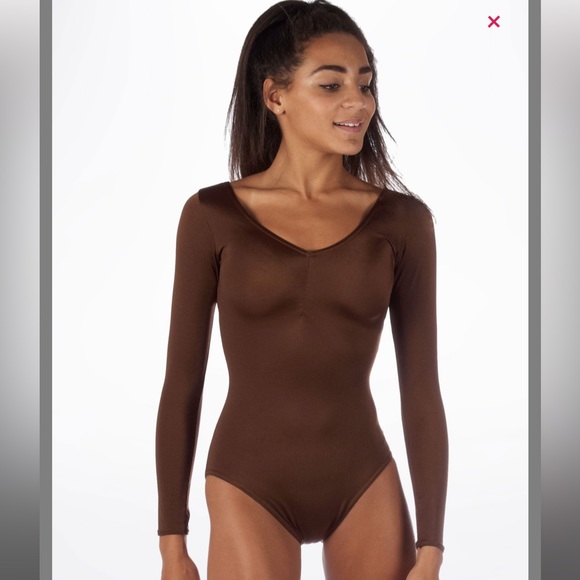 ALEGRA SHINY JOSIE LEOTARD S BROWN - Picture 1 of 5